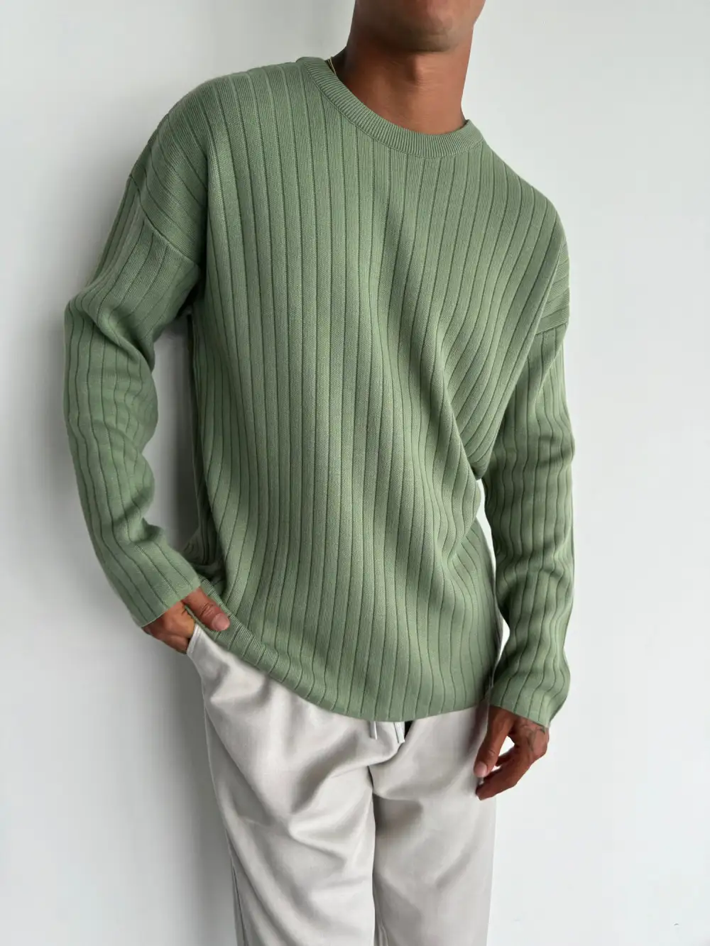 Athletic Relaxed Knit Sweatshirt