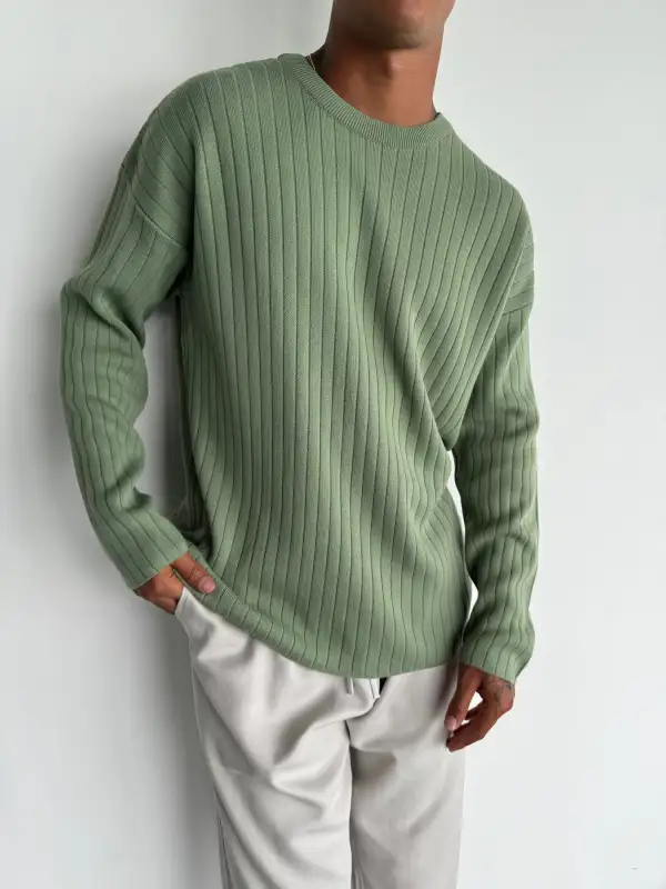 Athletic Relaxed Knit Sweatshirt