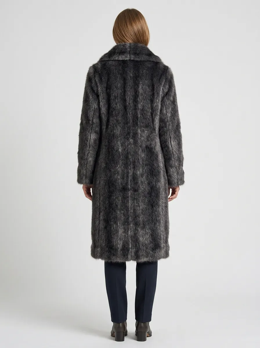 Everyday Printed Faux Fur Coat