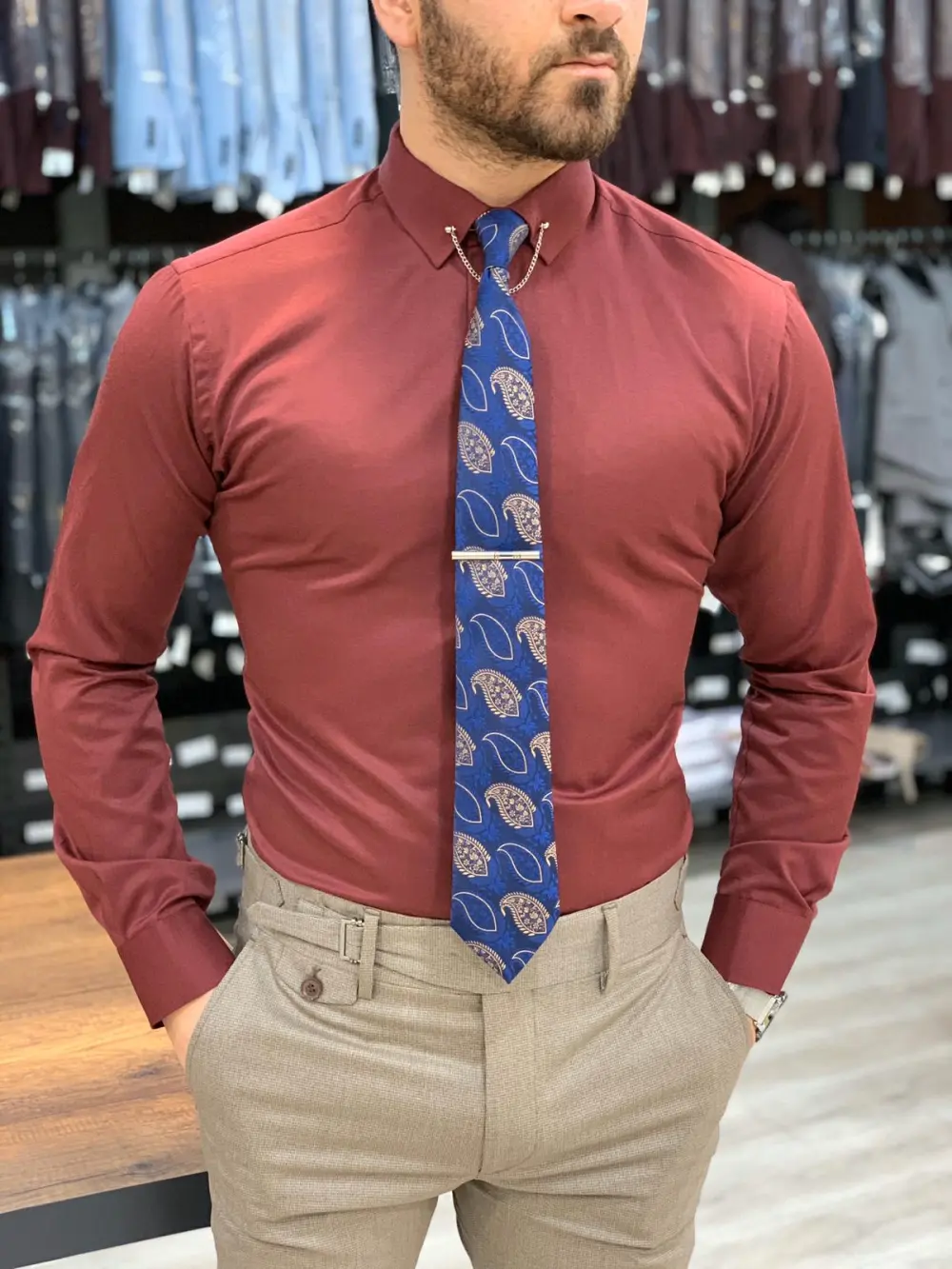 Classic Minimal Slim Fit Cotton Casual Shirt