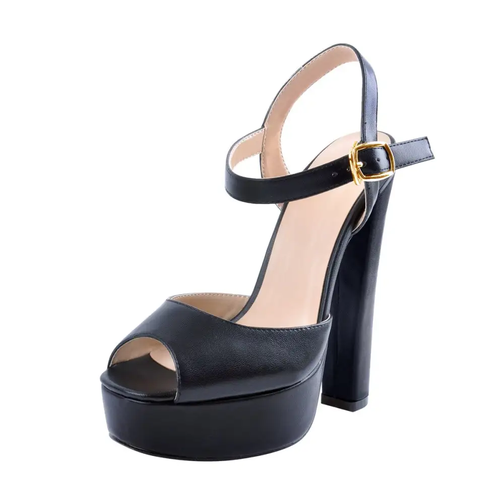 Peep Toe Platform Chunky High Heel Sandals