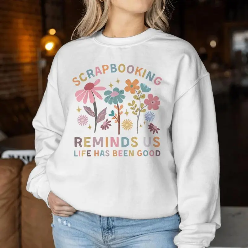 Retro Wildflowers Scrapbooking Reminds Crafter Mom Scrapbook Women Sweatshirt