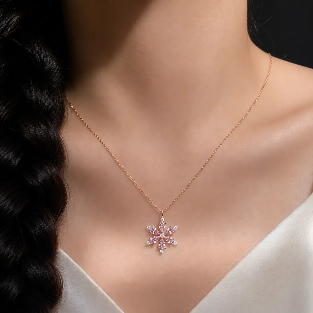 Amethyst Snowflake Necklace