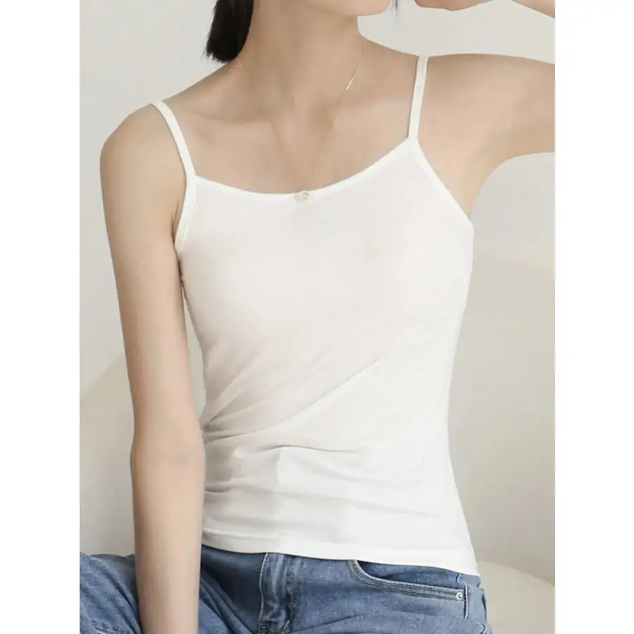 Solid Color Scoop Neck Camisole Top
