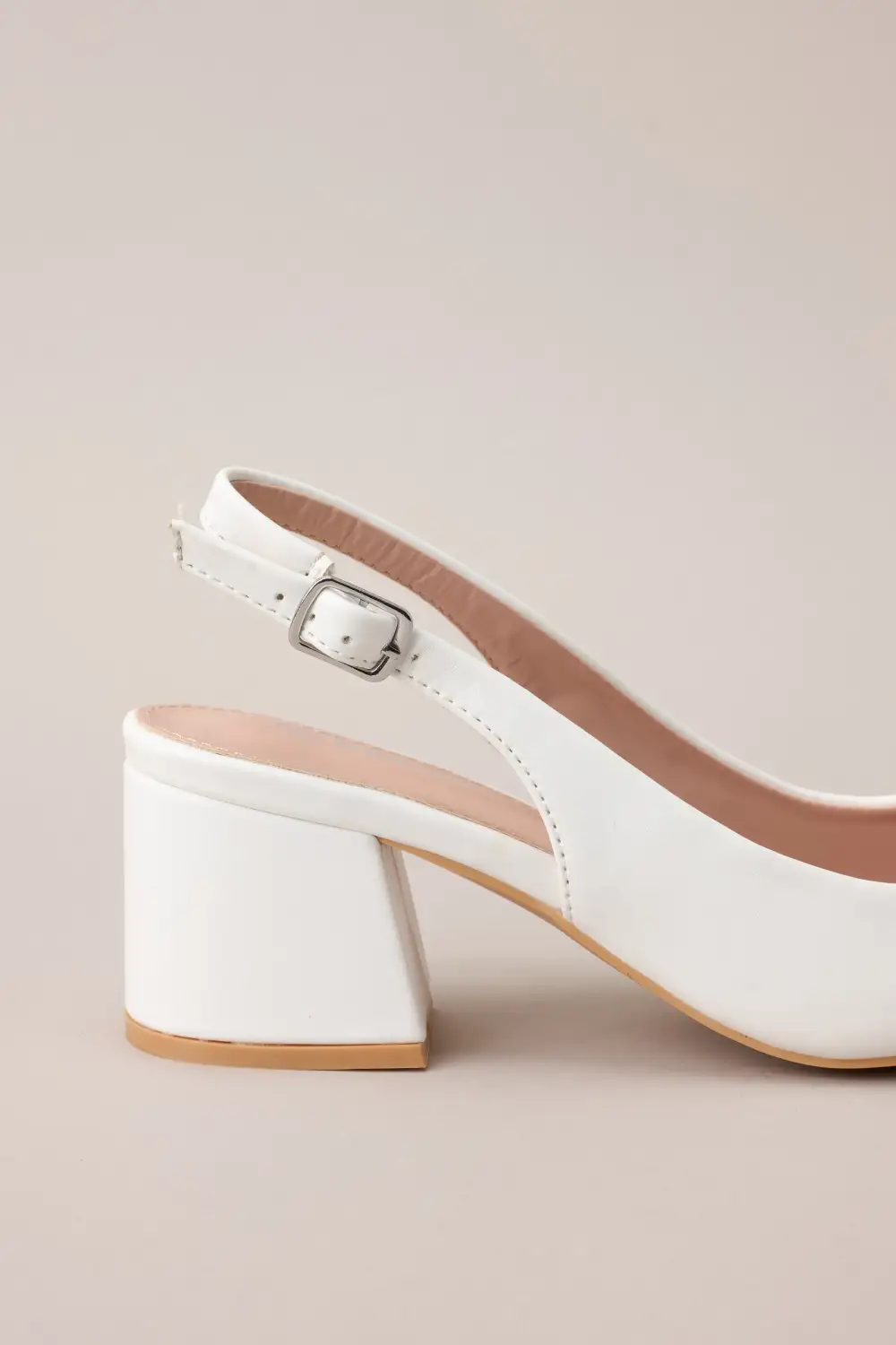 Faux Leather Pointed Toe Slingback Dress Heels