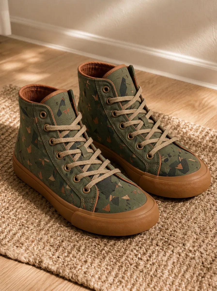 Men's Modern Geometric Pattern Patterned Mountain Inspired Canvas Shoes
