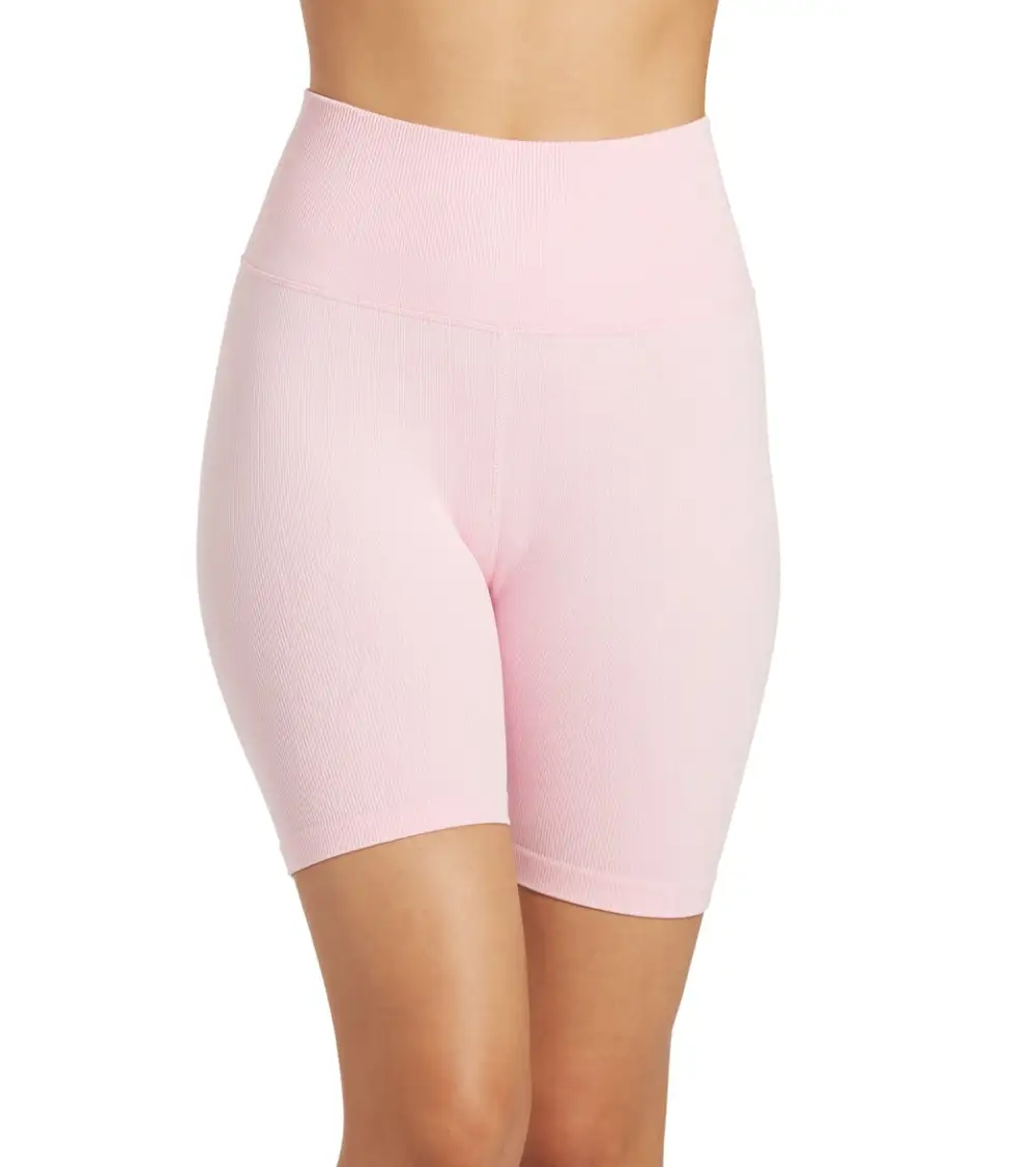Seamless Ribbed High Rise Yoga Shorts