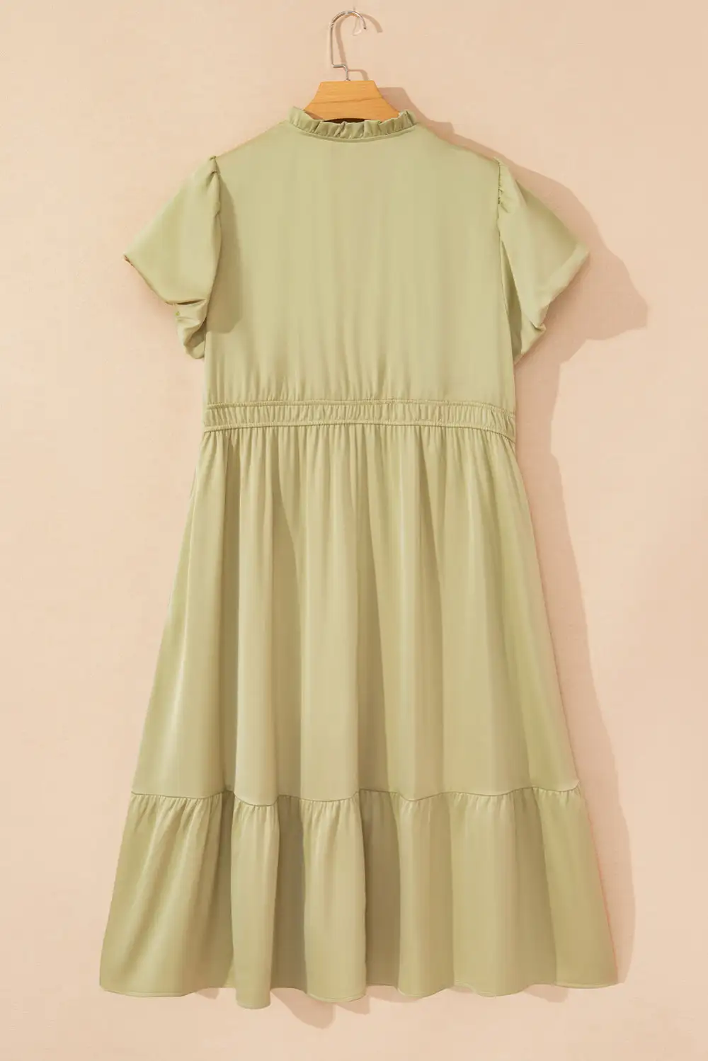 V Neck Puff Sleeve Maxi Dress