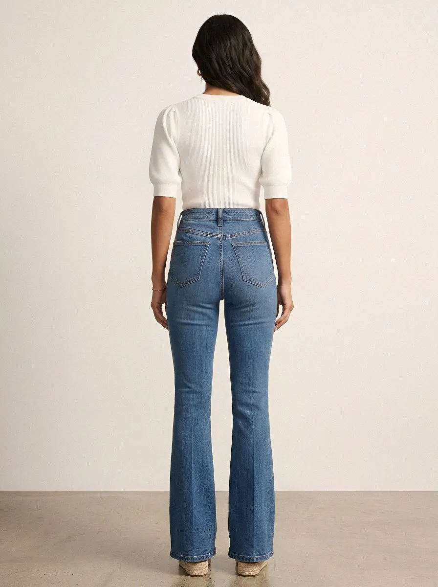Stretch Women's High-Waist Stretch Flare Jeans