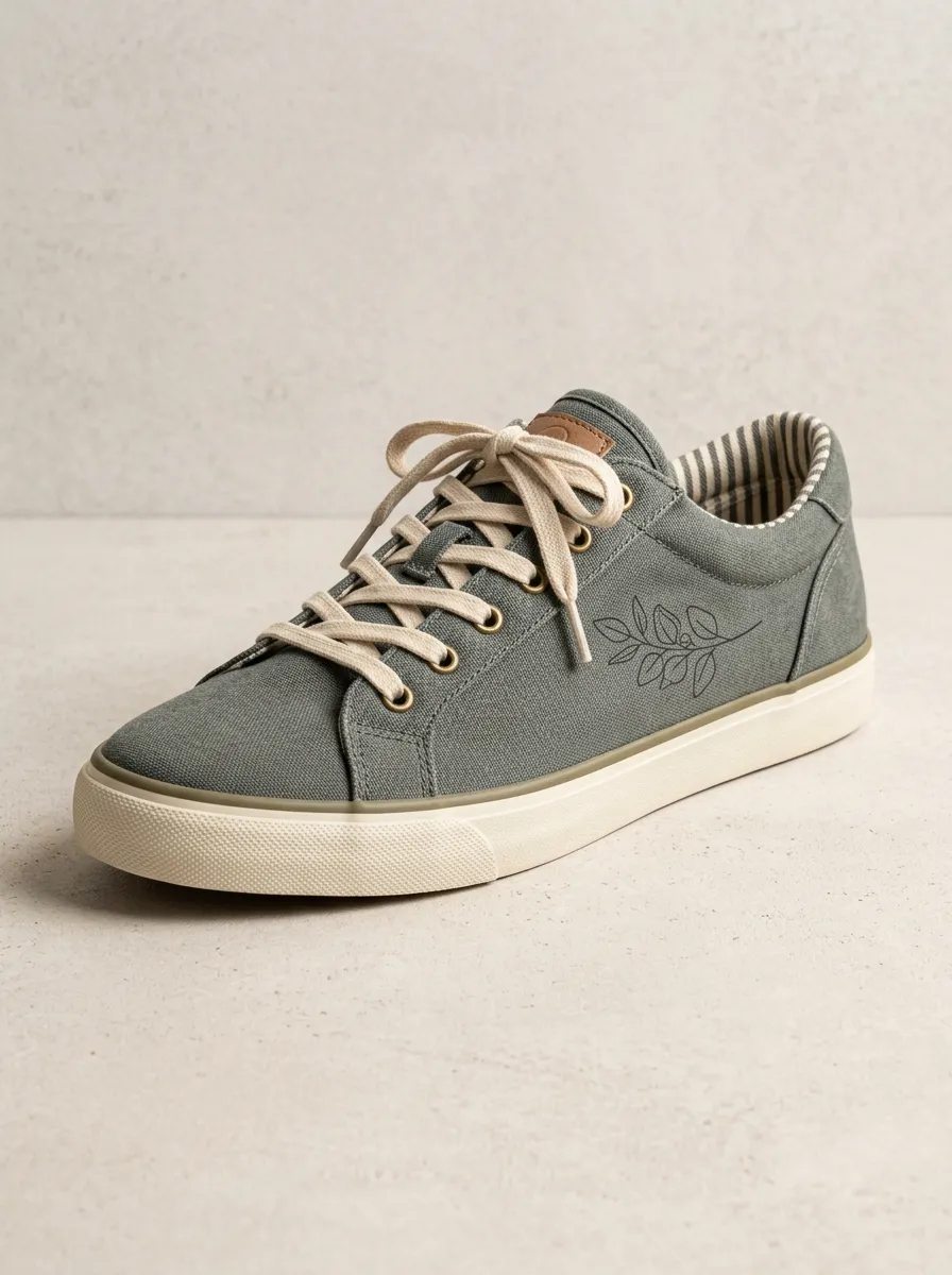 Modern Leaf Graphic Winter Look Men's Canvas Shoes