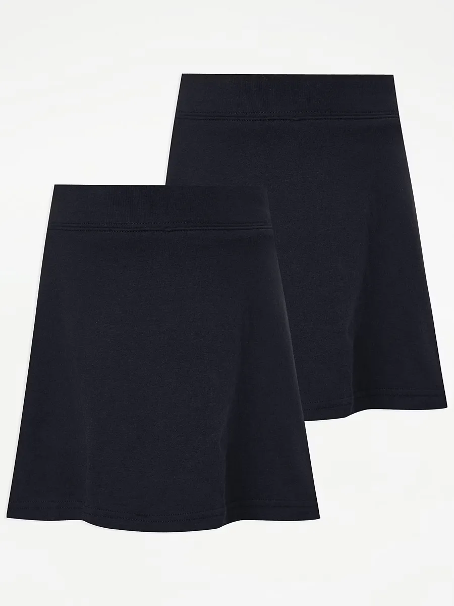 Navy School Girls Skorts 2 Pack