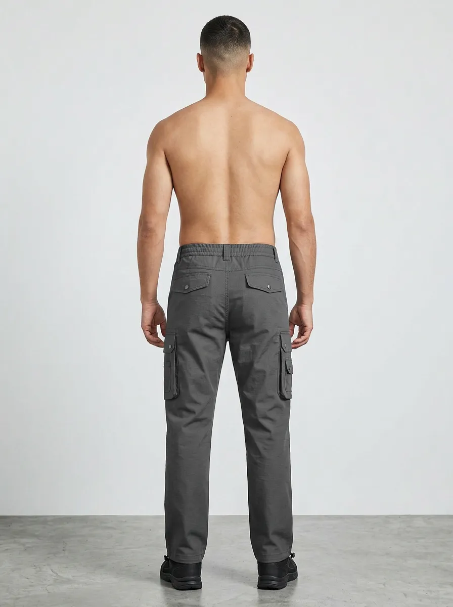 Storage-Ready Multi-Pocket Cargo Pants with Integrated Belt Detail