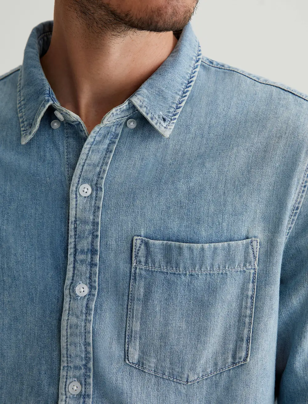 Men's Button Front Denim Shirt