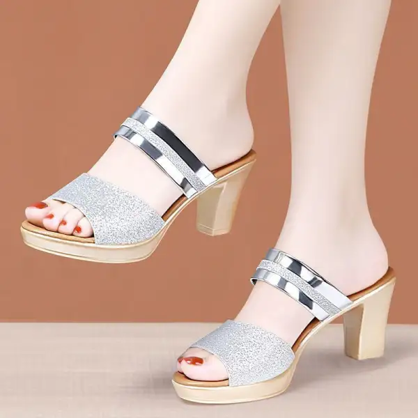 Open Toe Thick Sole Slide Sandals