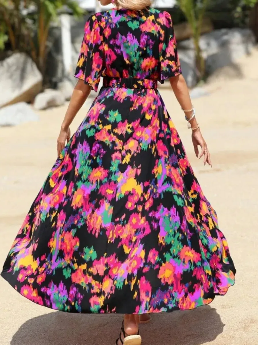 Surplice Neck Maxi Dress