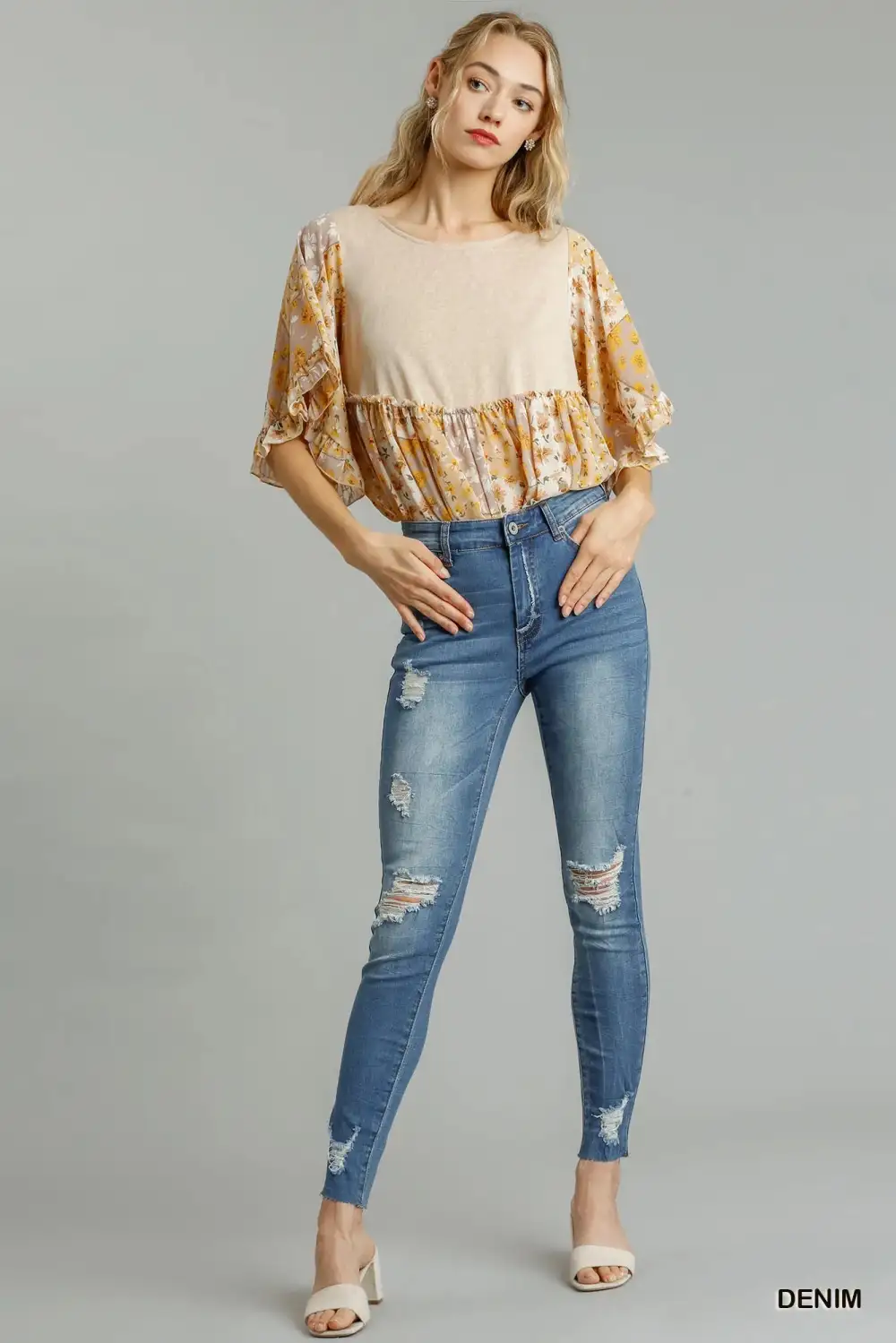 Skinny Distressed Denim Jeans