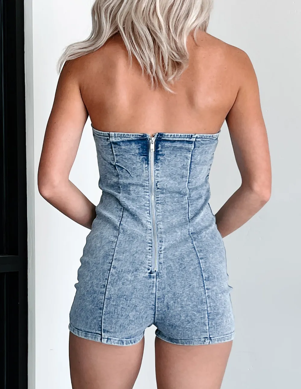 Denim Halter Romper