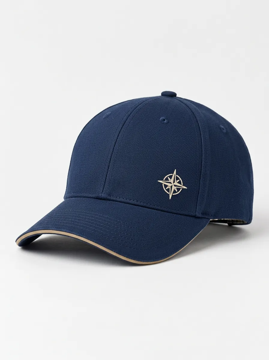 Relaxed Everyday Cap Featuring Compass Artwork