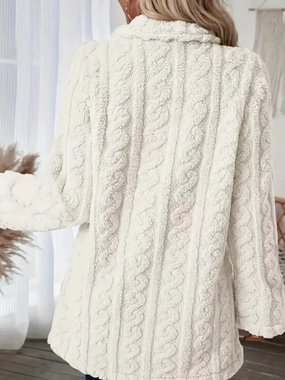 Cozy Faux Shearling Double-breasted Outerwear
