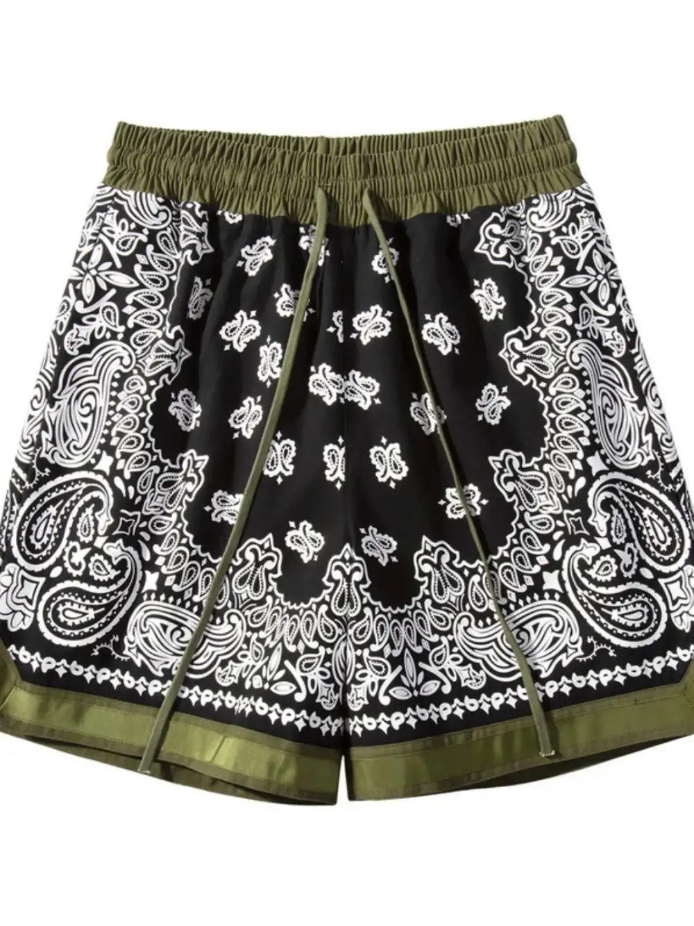 Layered Drawstring Cotton Blend Casual Shorts