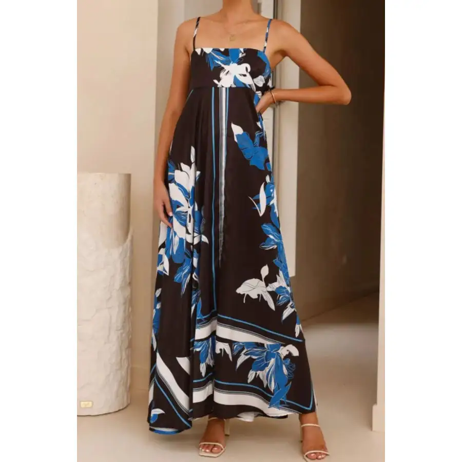 Casual Printed Square Neck Cami Maxi Dress
