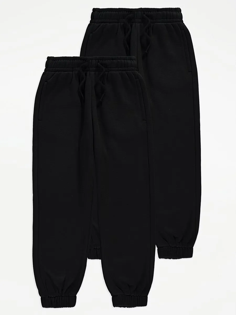 Black Cuffed Joggers 2 Pack