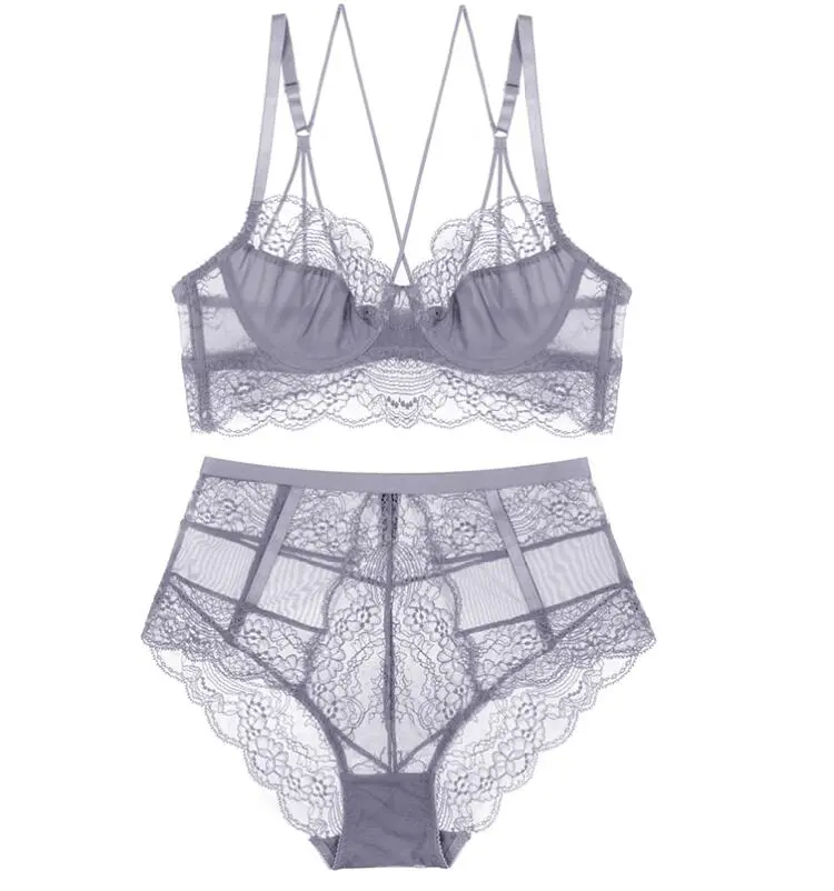 High-Waist Openwork Lace Lingerie Set