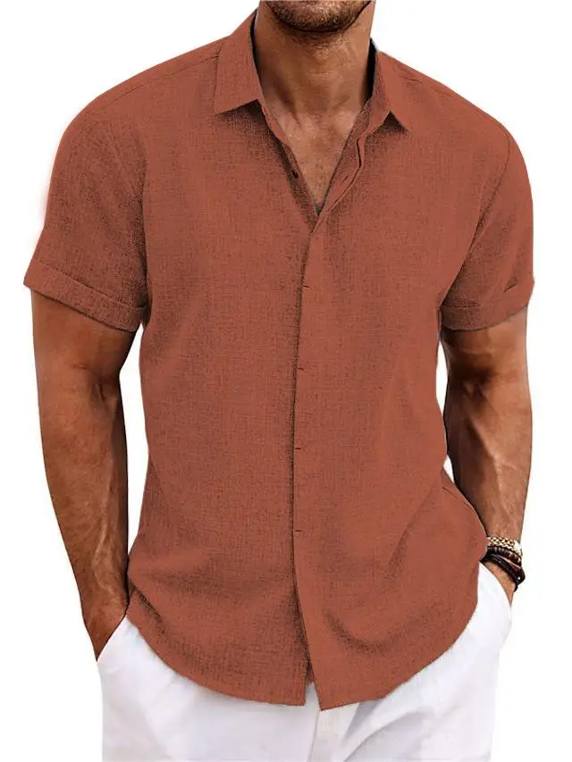 Cotton Linen Short Sleeve Shirt