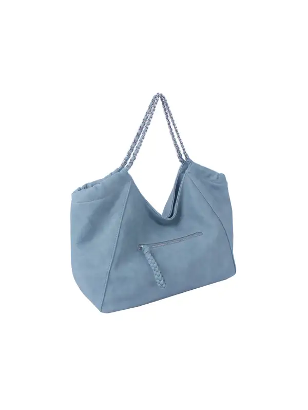 Leather Chain Detailed Handle Tote Bag