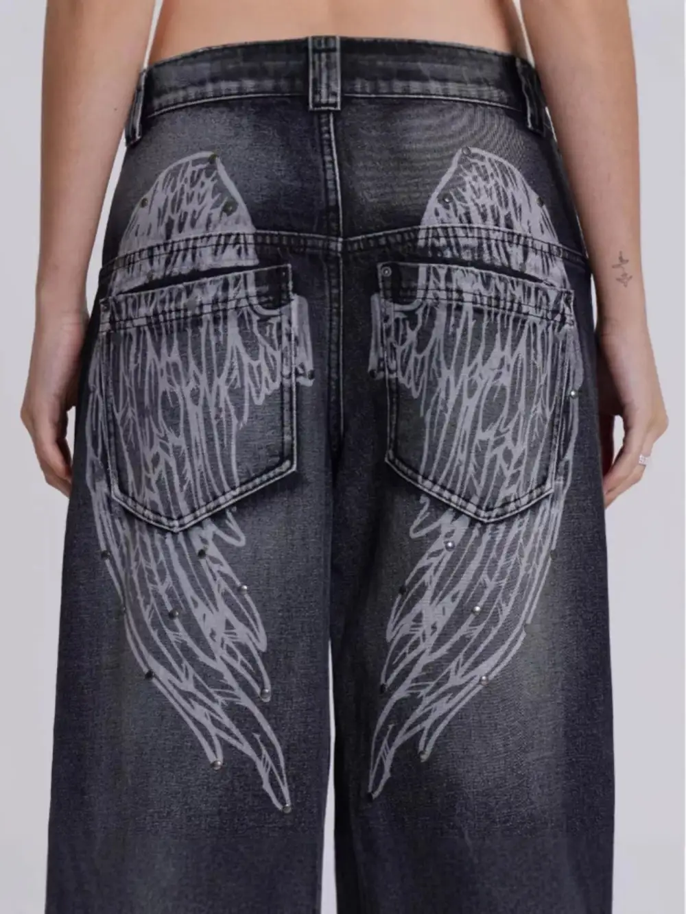 Wide Leg Relaxed Fit Stretch Jeans