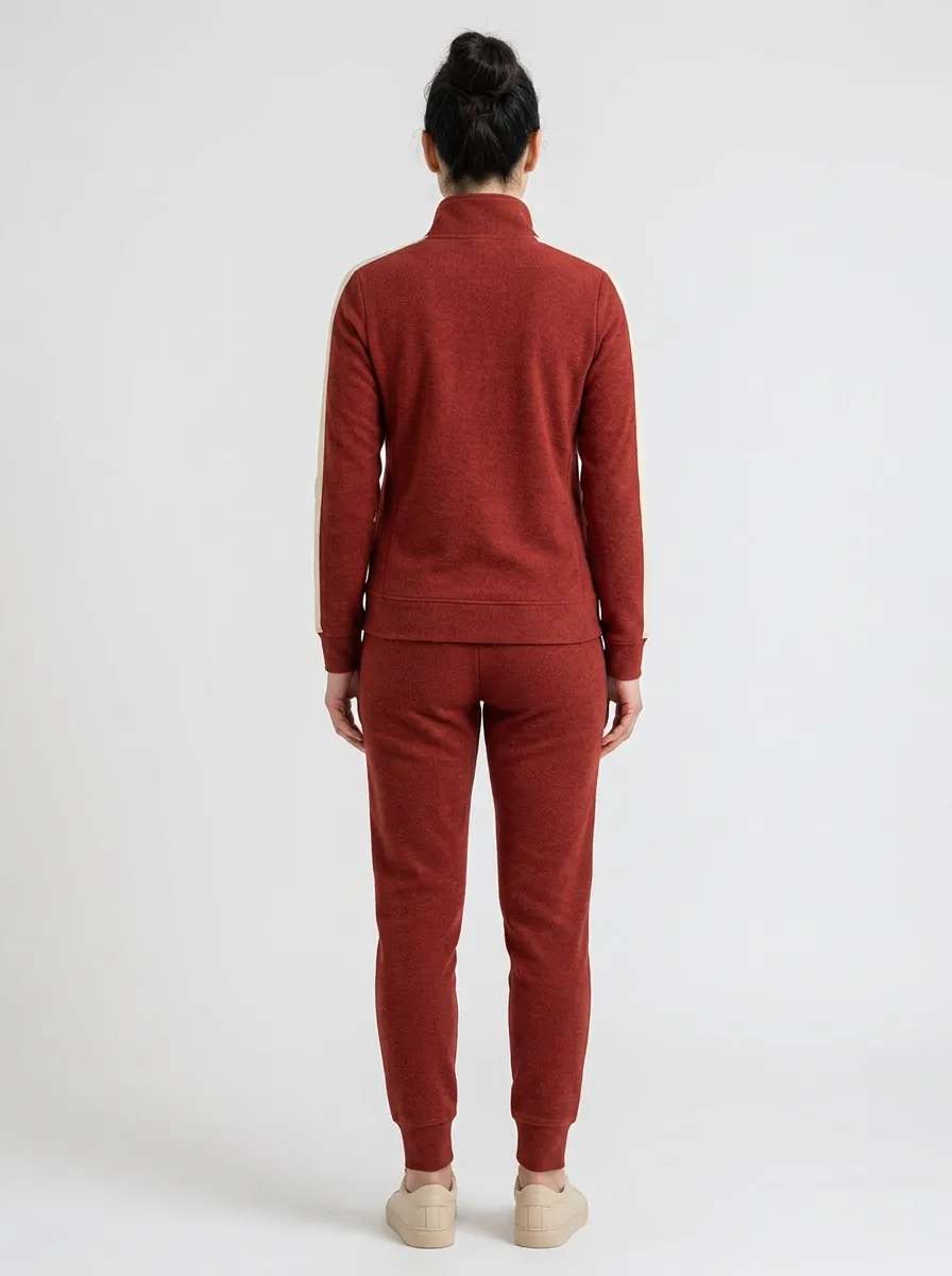 Women's Side-Stripe Zip-Up Relaxed Tracksuit Set
