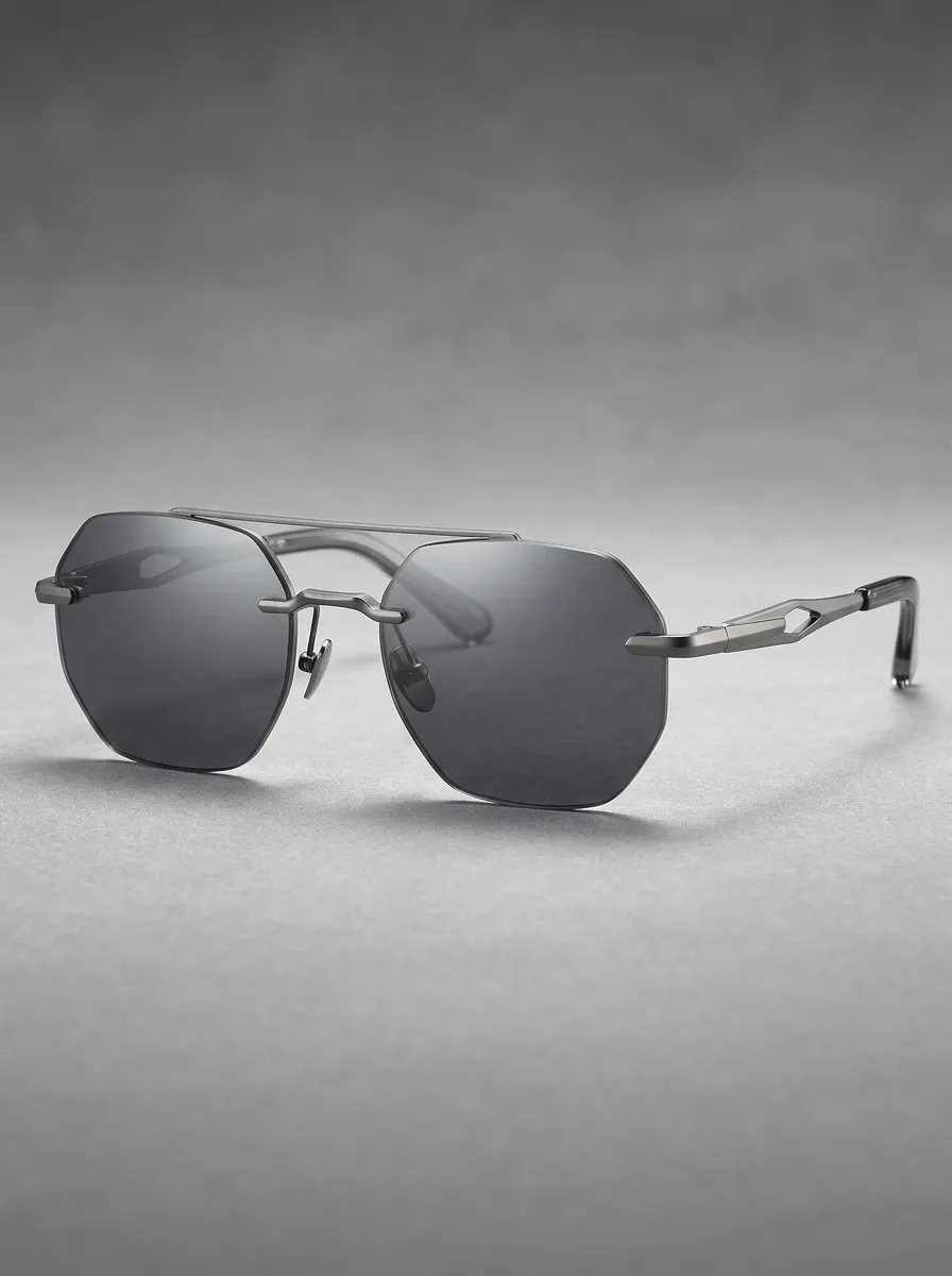 Men's Vintage Octagon Metal Frame Polarized Sunglasses