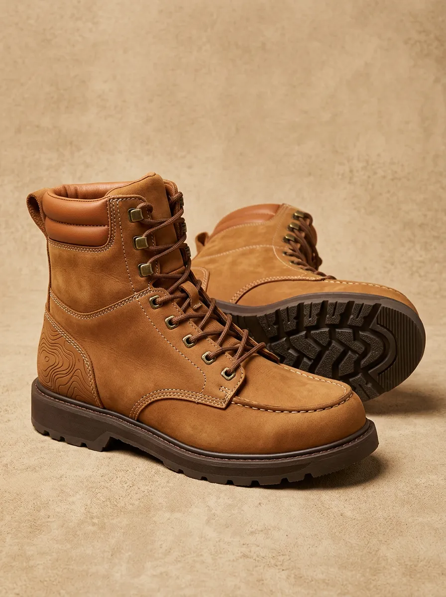 Men's Utility Hiking Topographic Map Work Boots