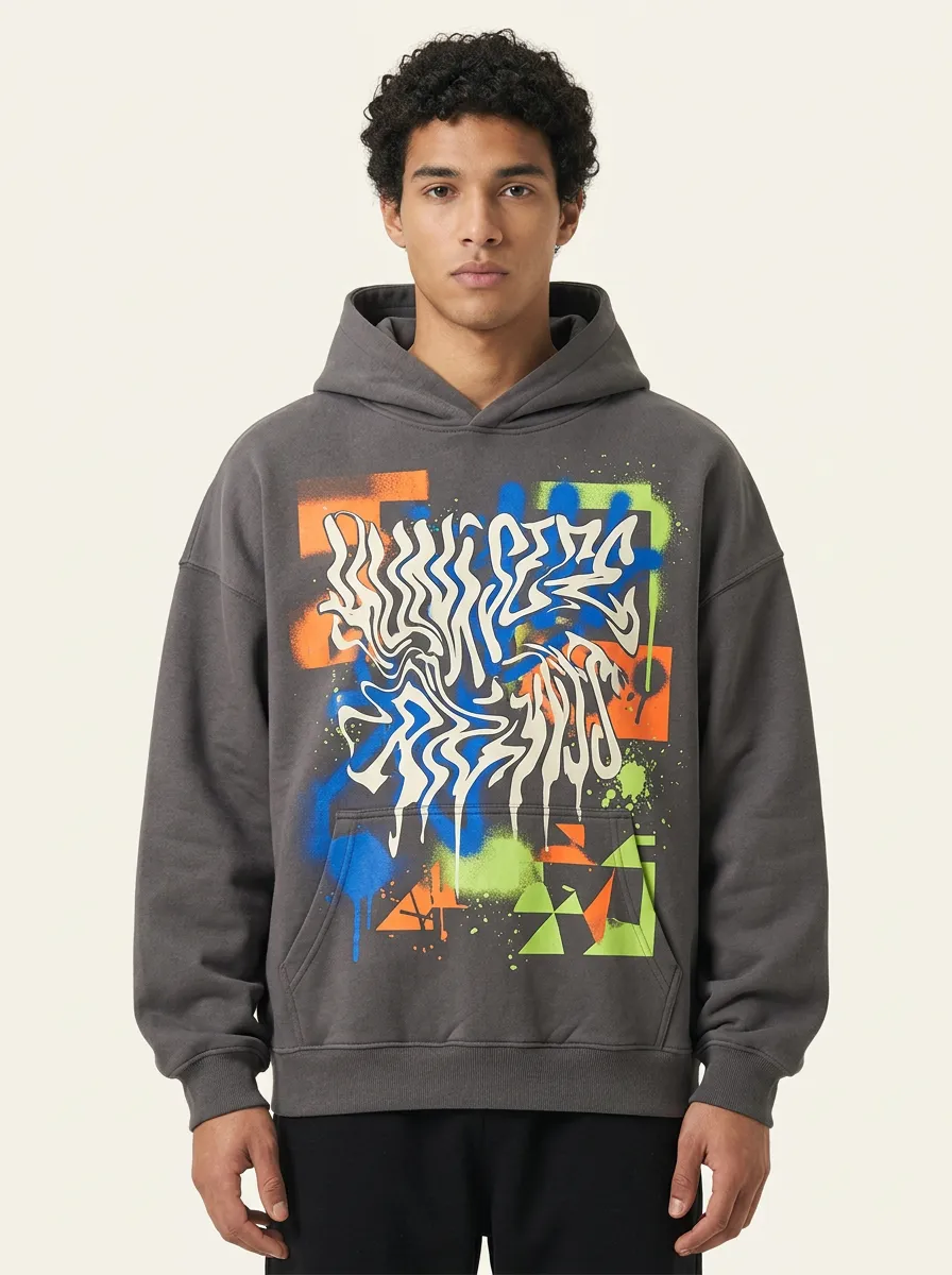 Unisex Streetwear Abstract Graffiti Art Hoodie