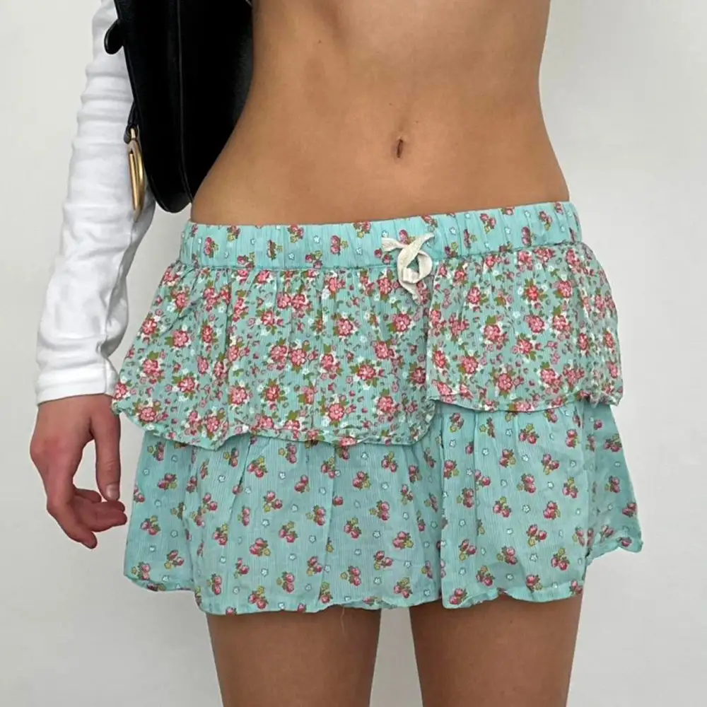 Floral Pattern Mini Skirt