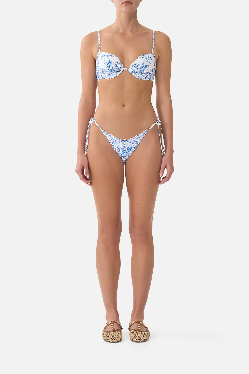 Dip Waist Cheeky Bikini Bottom with Tie Sides