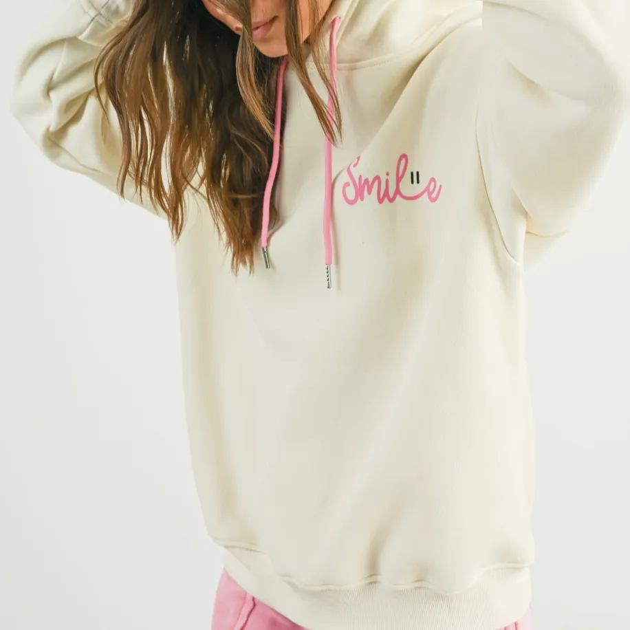 Smiley Graphic Drawstring Hoodie
