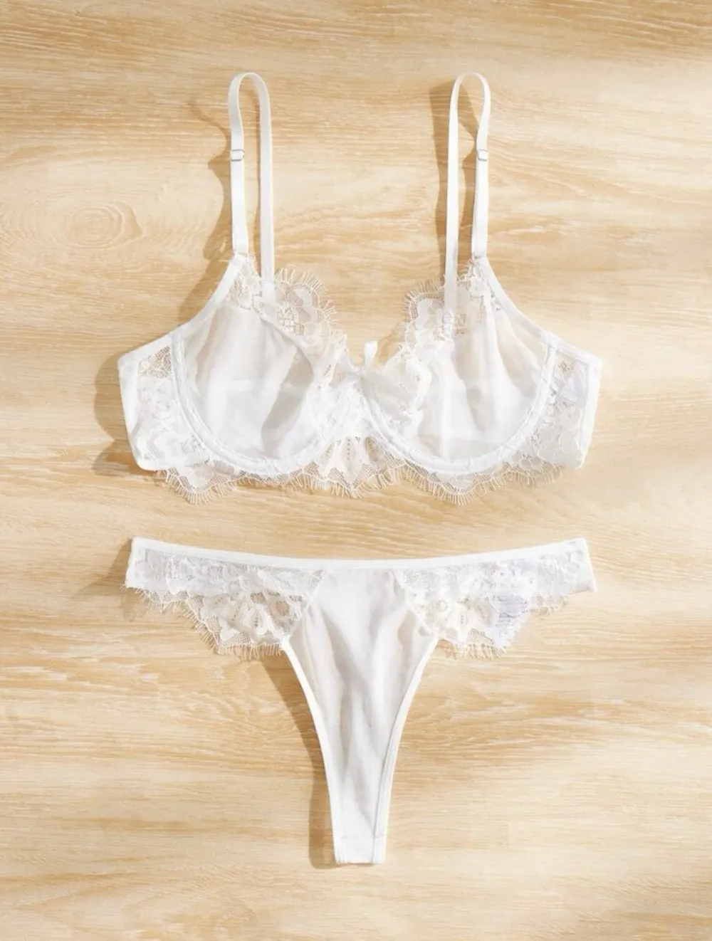 Textured Lace Lingerie Set