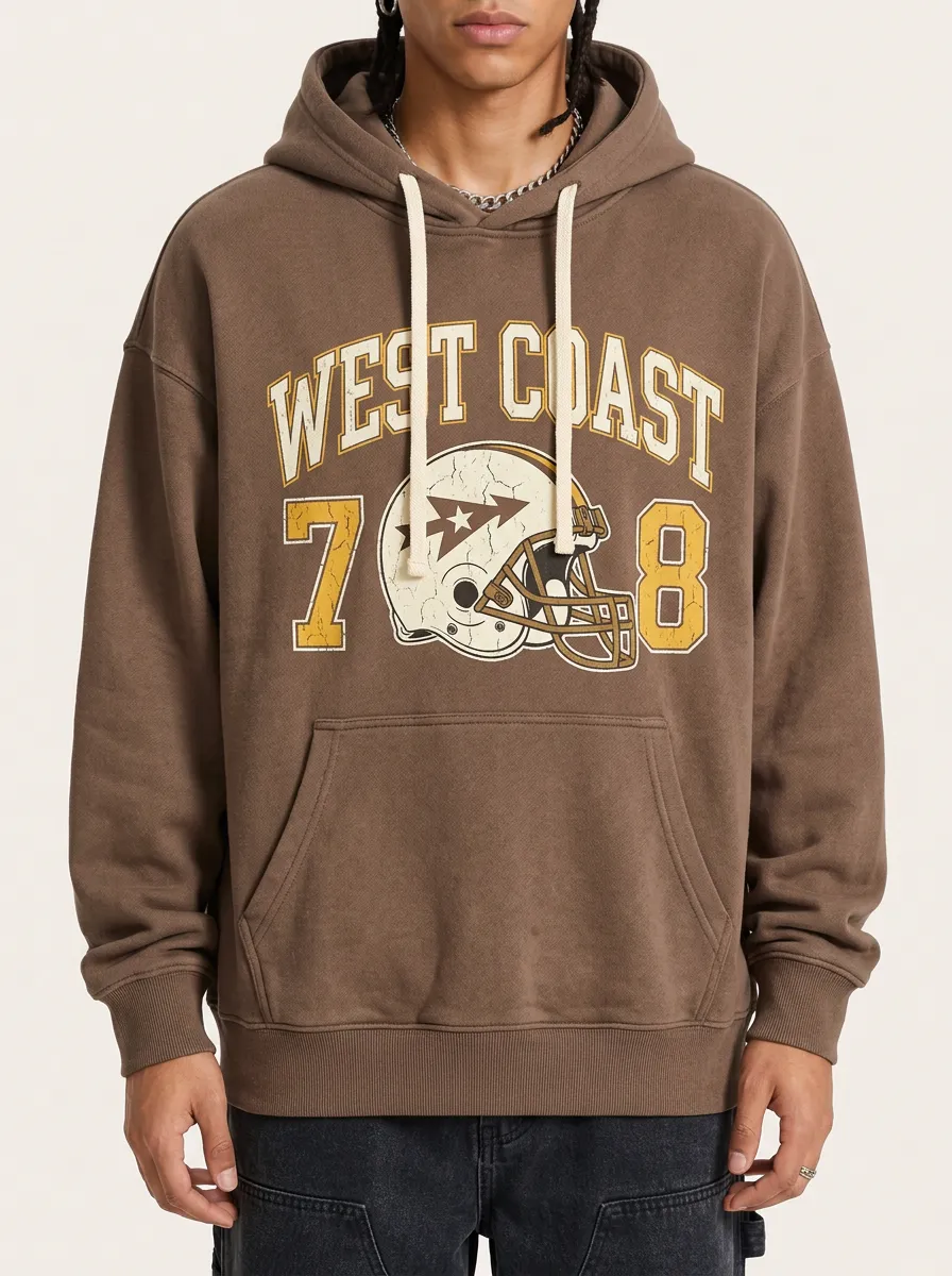 Men's West Coast Football 78 Helmet Graphic Printed Hoodie