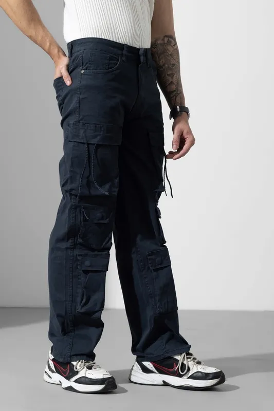 Navy Blue Multi Pocket Cargo Pants