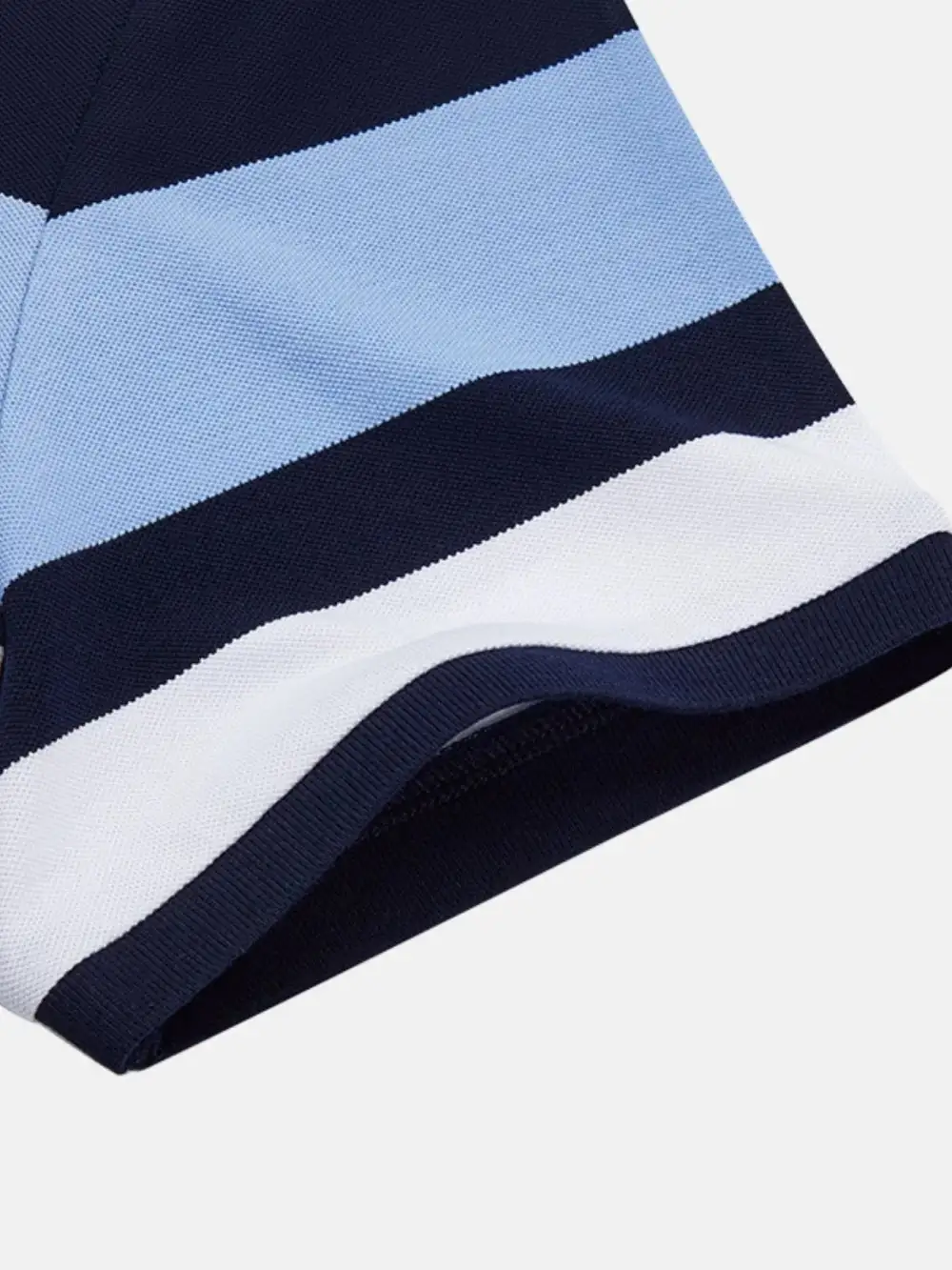Textured Contrast Detail Short Sleeve Collared Polo Shirt