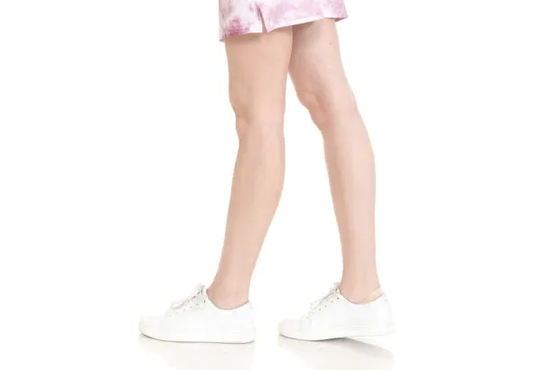 Mauve Tie-Dye Side-Slit Active Shorts