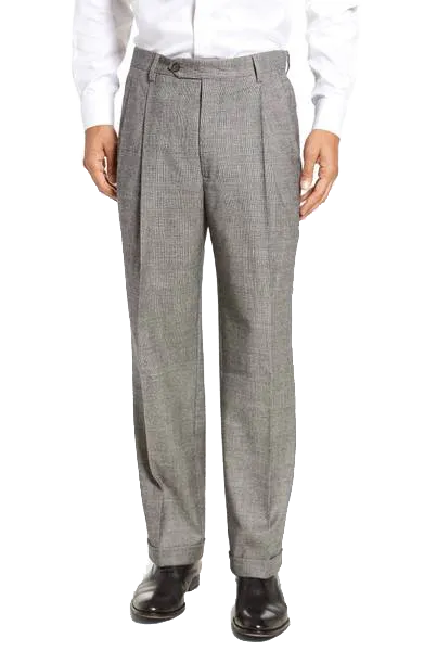 Modern Pleated Front Regular Rise Traditional Fit Trousers