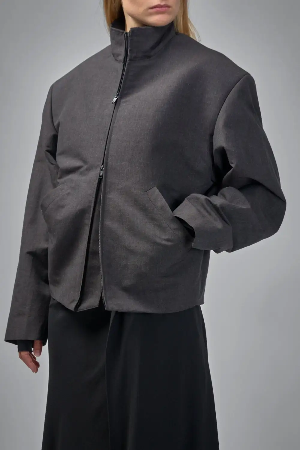 Sport-Inspired Zip-Front Jacket