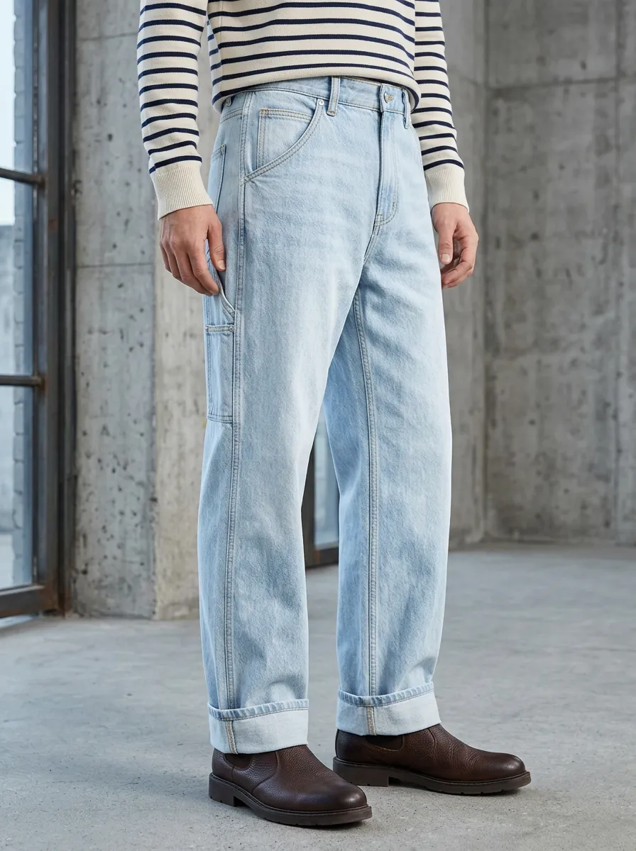 Men's Five Pocket Denim Relaxed Fit Jeans