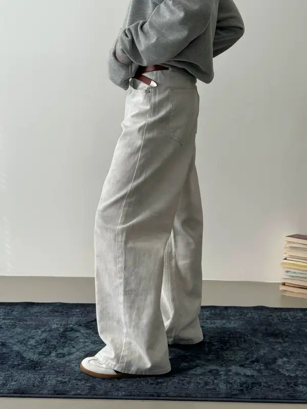 Vintage Faded Effect Casual Jeans