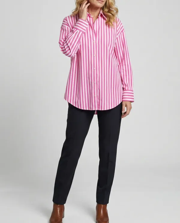 Lightweight Striped Relaxed Blouse