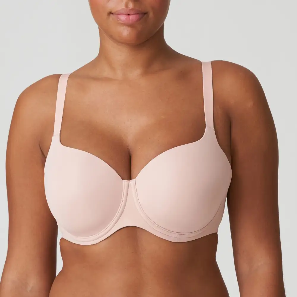 Women's Padded Seamless Adjustable Straps Mesh Microfiber Rounded Shape Smoothing Bra