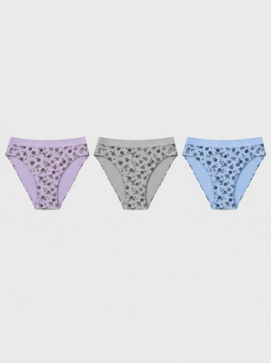 Women's Assorted Floral Print Bikini Briefs 3-Pack