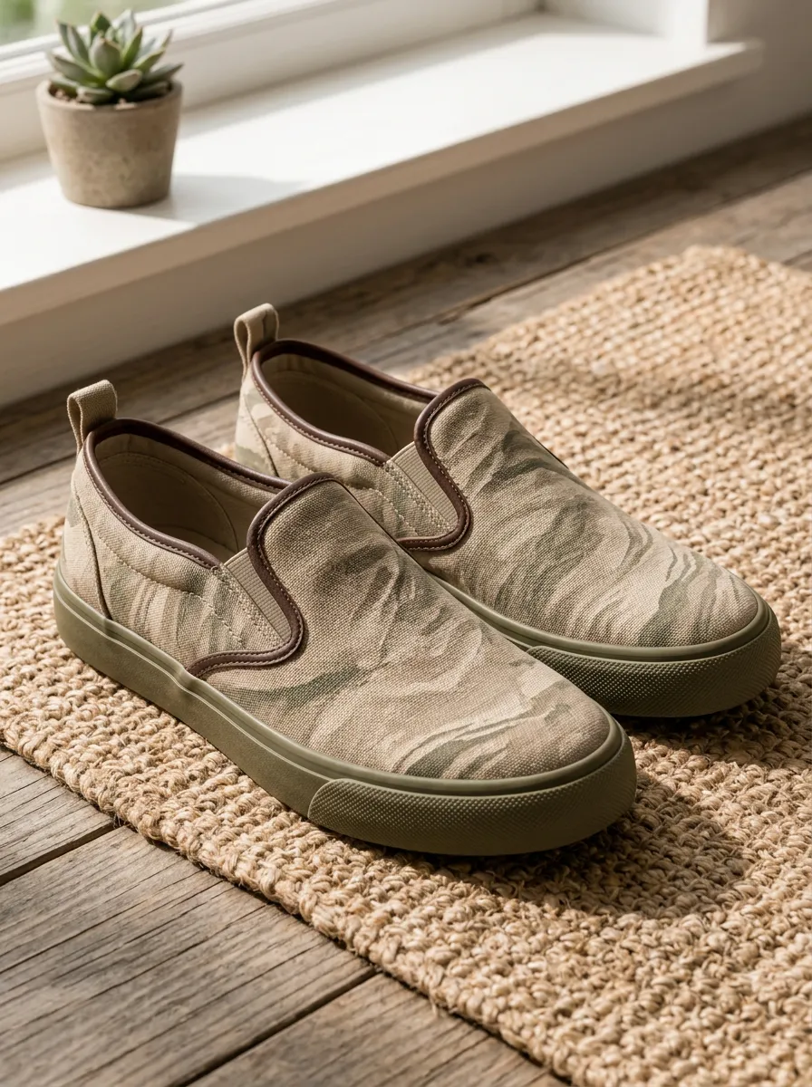 Men's Modern Camouflage Pattern Patterned Slip-on Canvas Shoes
